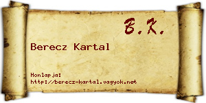 Berecz Kartal névjegykártya